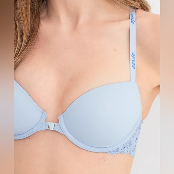 🩵AERIE REAL HAPPY DEMI LIGHTLY LINED LACE BRA SIZE 34D - Picture 3 of 11